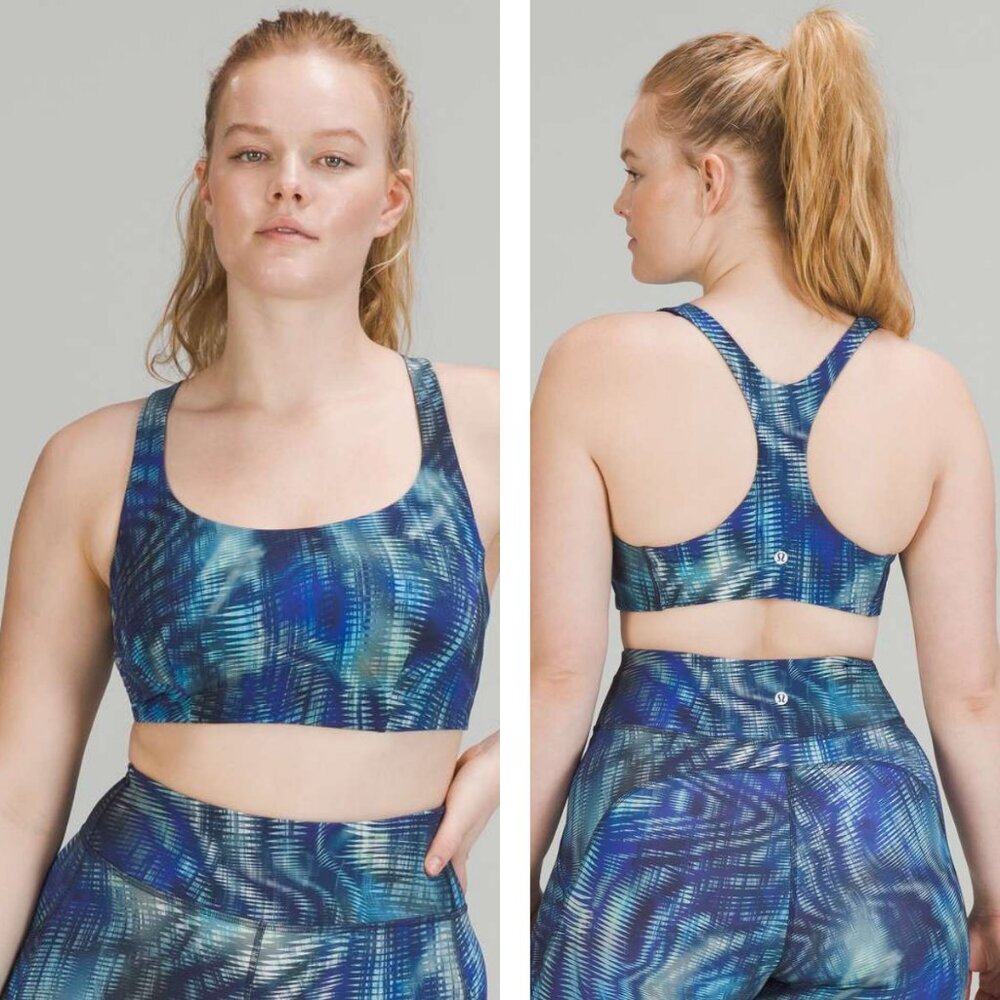 Lululemon Wunder Train Bra Everlux In Shapeshifter Flux Blue Multi Size 6